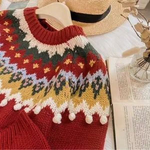 fair isle Holiday sweater red